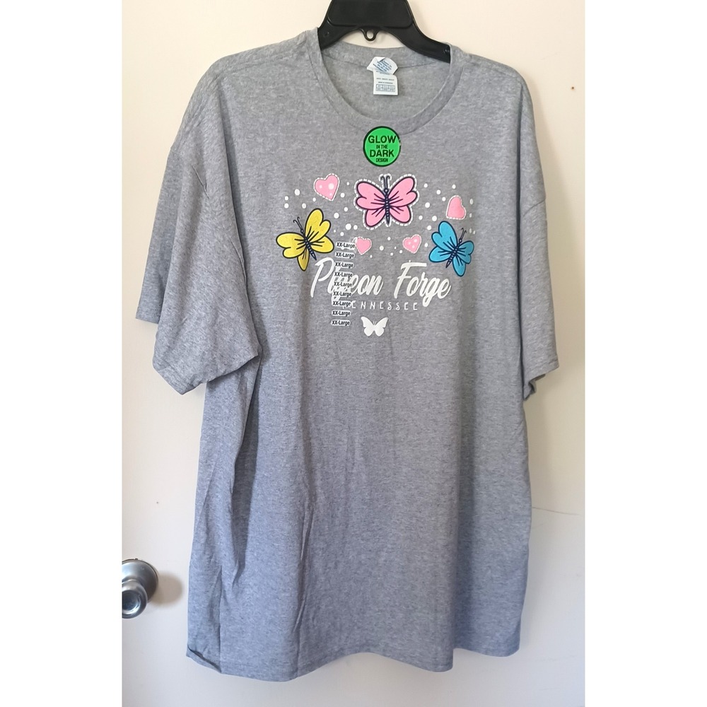 Delta Pro Weight T-Shirt Women 2XL NWT Pigeon Forge TN Butterfly Glow In Dark
